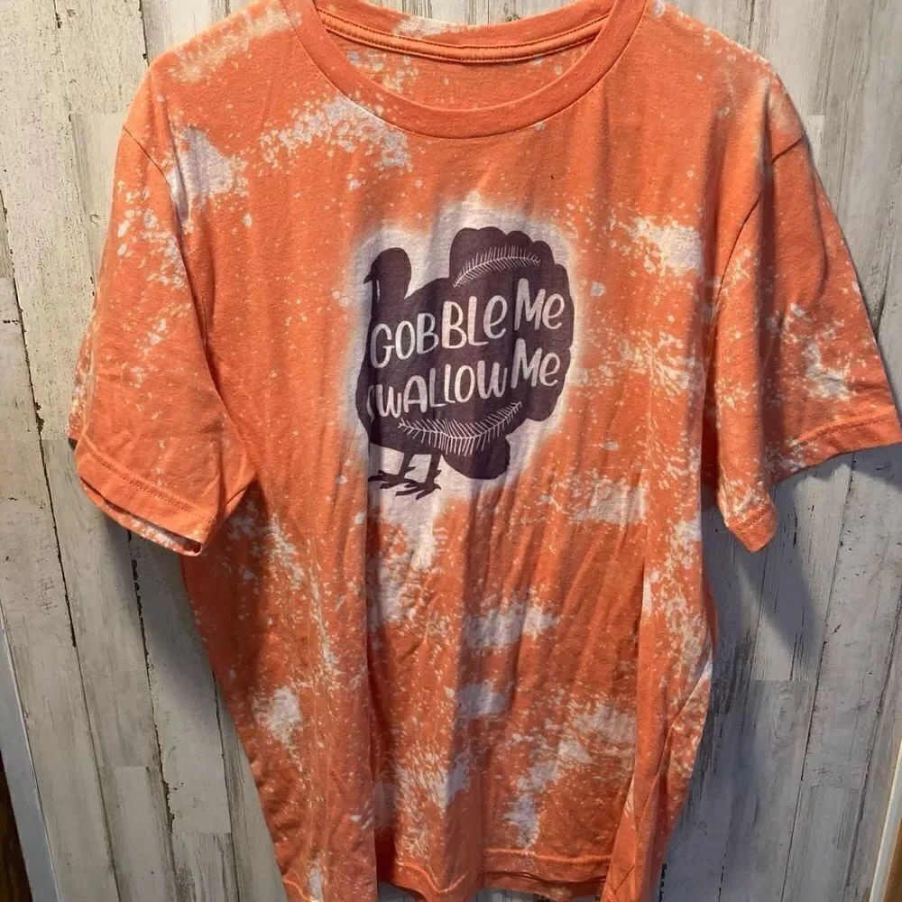 T-shirt bleach splatter style turkey Size XL